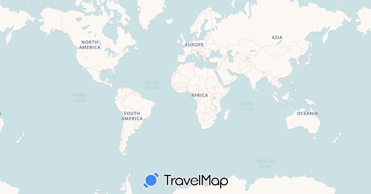 TravelMap itinerary: driving, bus, plane in Australia, Republic of the Congo, France, Indonesia, India, Norway, Portugal, Thailand, Ukraine, Vietnam (Africa, Asia, Europe, Oceania)